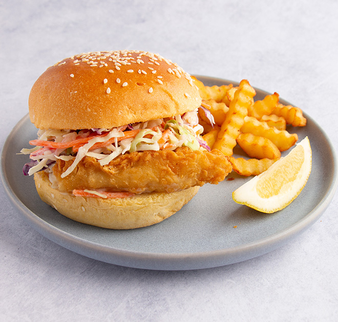 Crunchy Battered Fish Burger